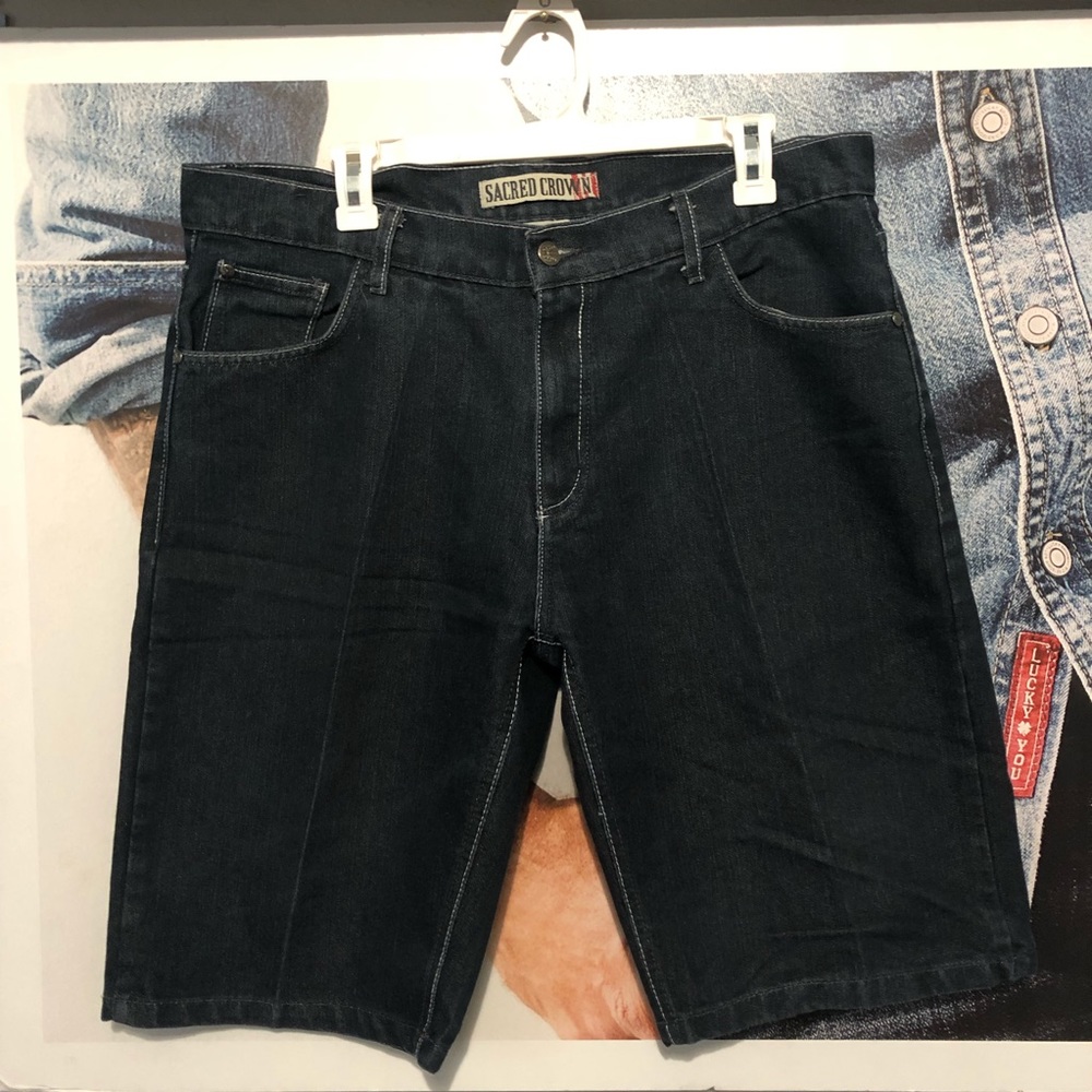 Sacred Crown Denim Shorts Size 36